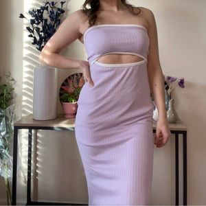 Contrast binding tube mini dress